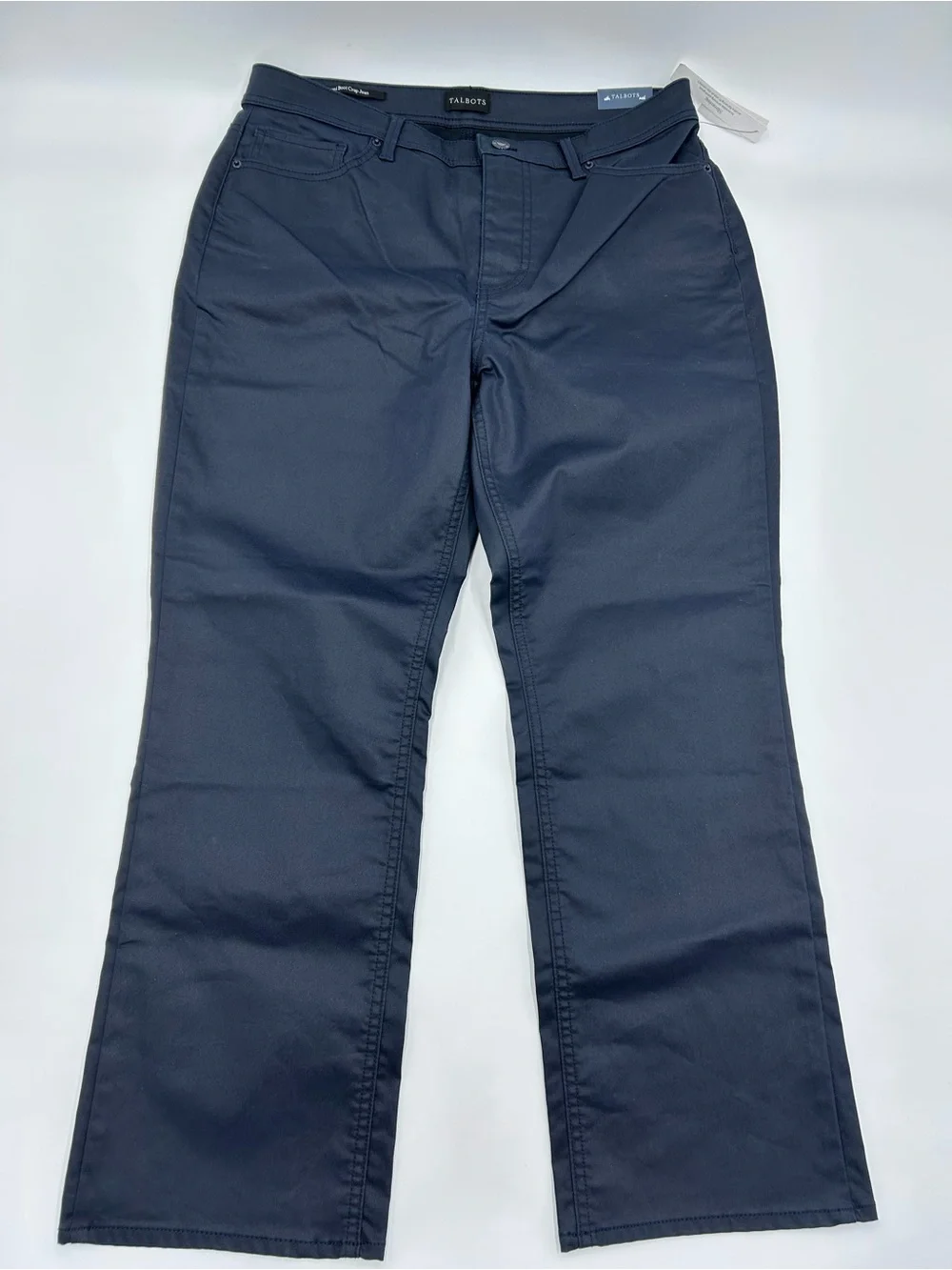 Talbots Women’s Dk Blue Demi Boot Crop Jean 10 NWT